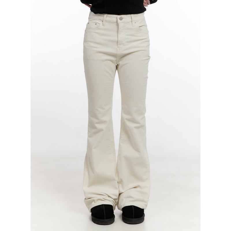 Solid Slim Fit Corduroy Pants CN425