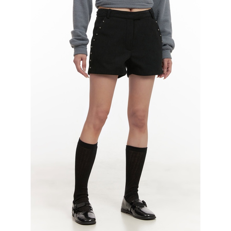 Stud Detail Shorts CD406|Black|Dark blue|S|M