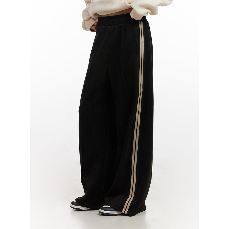 Suede Flared Wide Fit Pants CN428