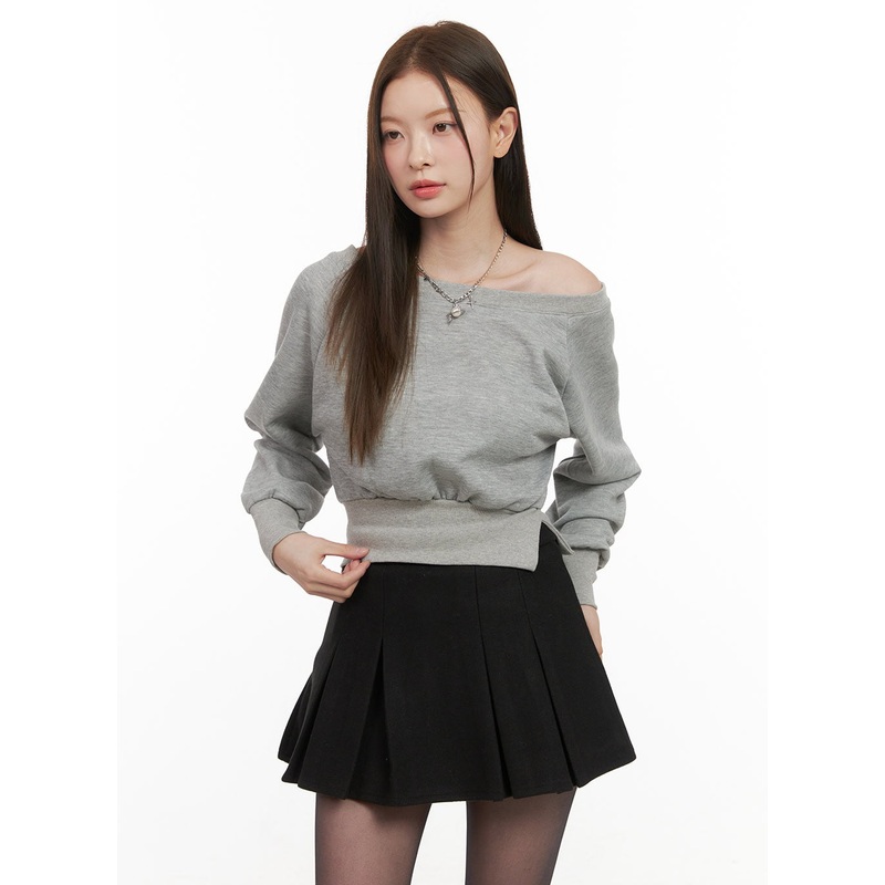 Asymmetric One-Shoulder Crop Sweatshirt OD412