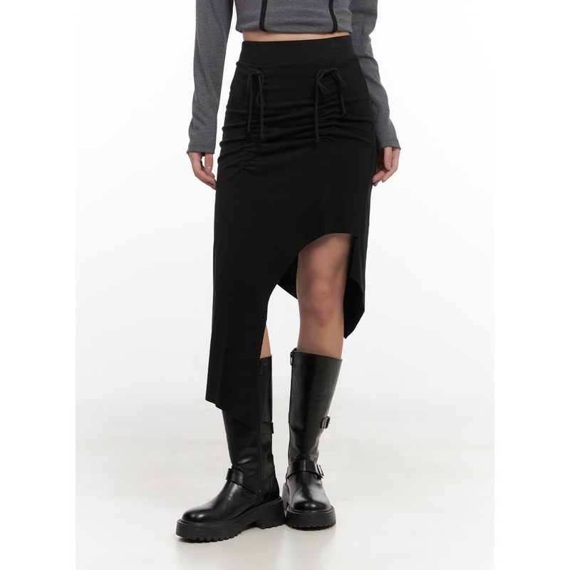 Asymmetric Slim-Fit Midi Skirt CD411