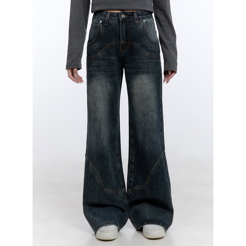 Barbara Washed Wide Leg Jeans CD420
