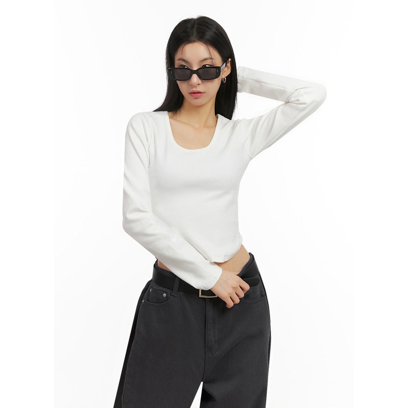 Basic Square-Neck Crop Top ID431