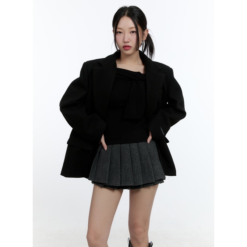 Chic Wool Blend Oversized Blazer CD423
