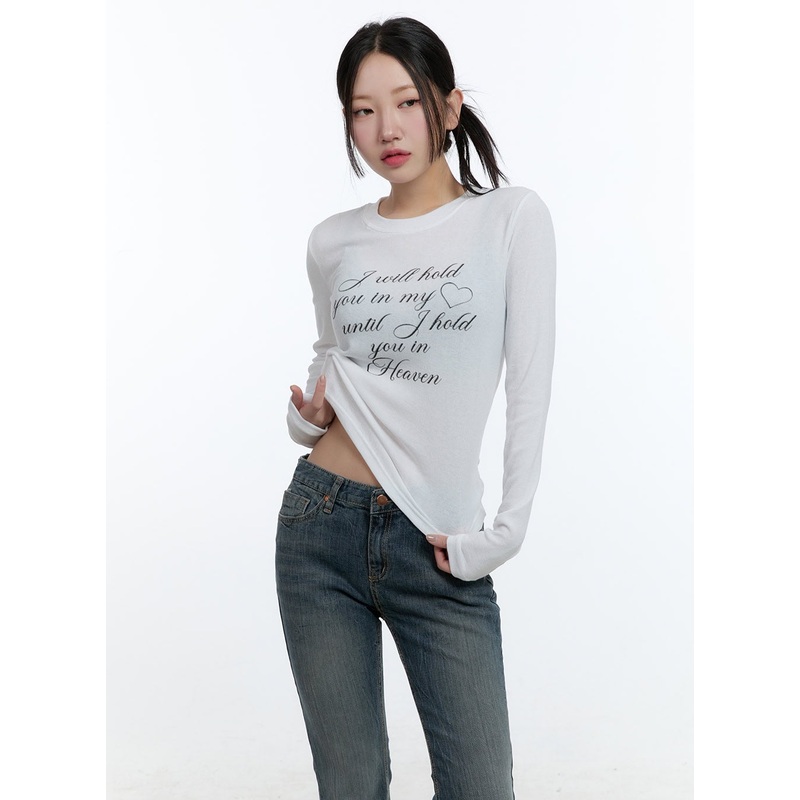 Cotton Blend Long Sleeve Top CD420