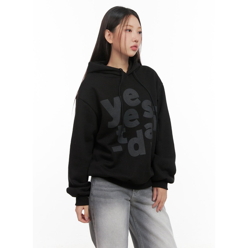 Graphic Lettering Hooded Sweatshirt CD416