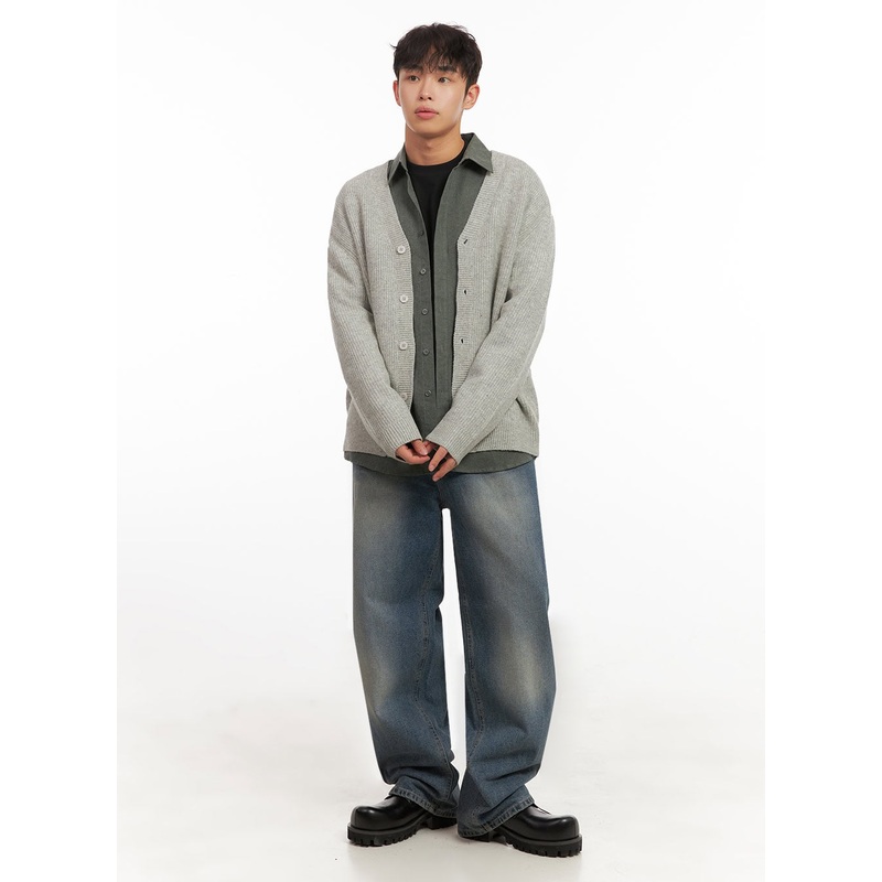 Men’s Basic Wide-Leg Denim Jeans ID427