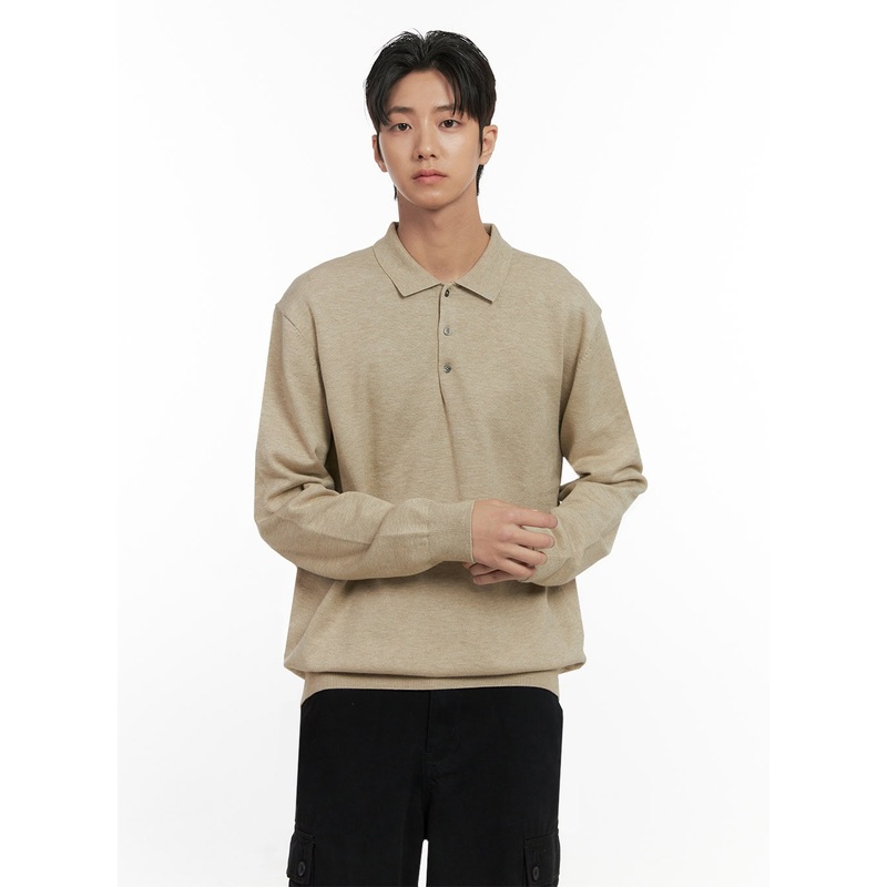 Men’s Buttoned Acrylic Collar Sweater ID413