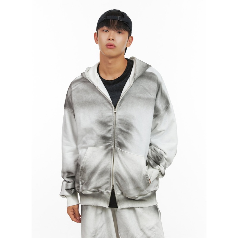 Men’s Chic Washed Zip Hoodie IS419