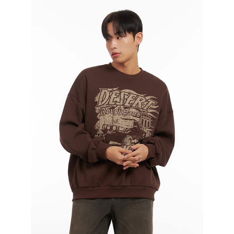 Men’s Comfy Loose Fit Cotton Pullover ID413