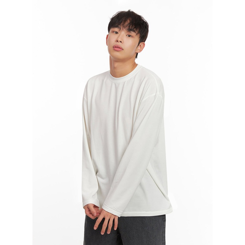 Men’s Essential Long-Sleeve Oversized Tee ID427