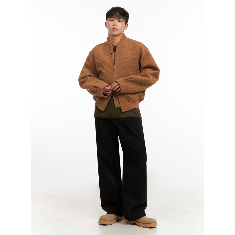 Men’s Straight-Leg Solid Pintuck Pants ID427