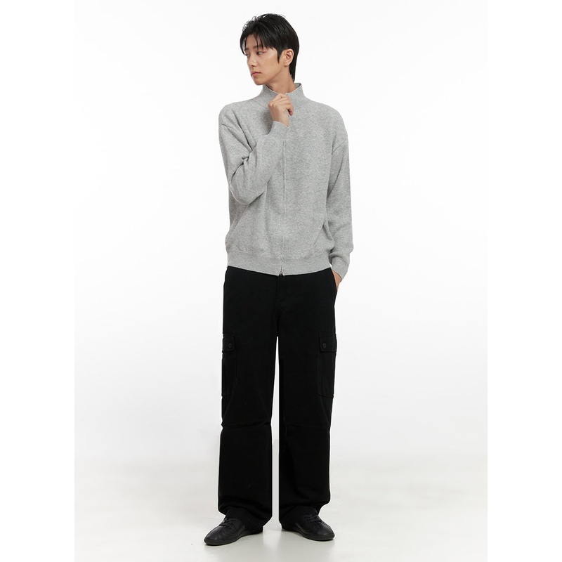Men’s Wide Fit Cargo Pockets Cotton Pants ID413