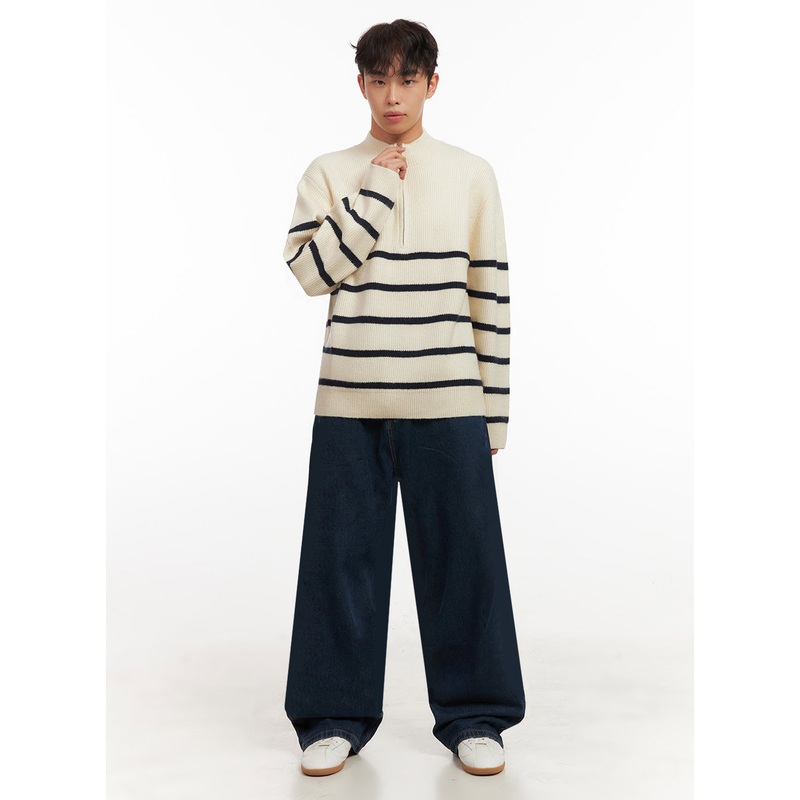 Men’s Wide-Fit Solid Denim Jeans ID431