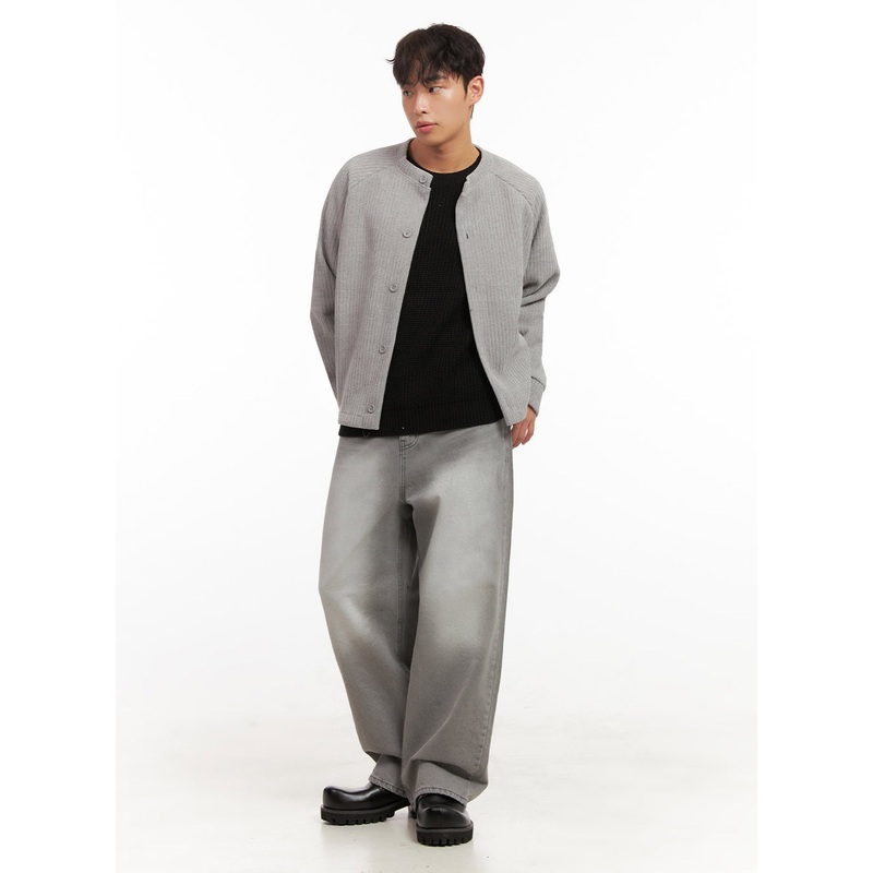 Men’s Wide-Fit Washed Denim Jeans ID431