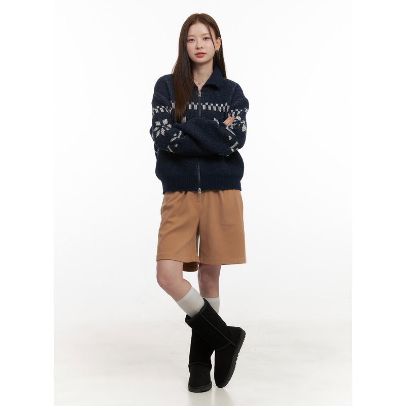 Pintuck Solid Half Pants OD418