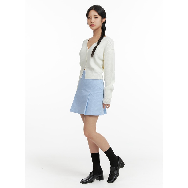 Polka Dot Pintuck Mini Skirt OF422