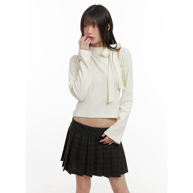 Ribboned Bolero High-Neck Crop Top Set CJ501