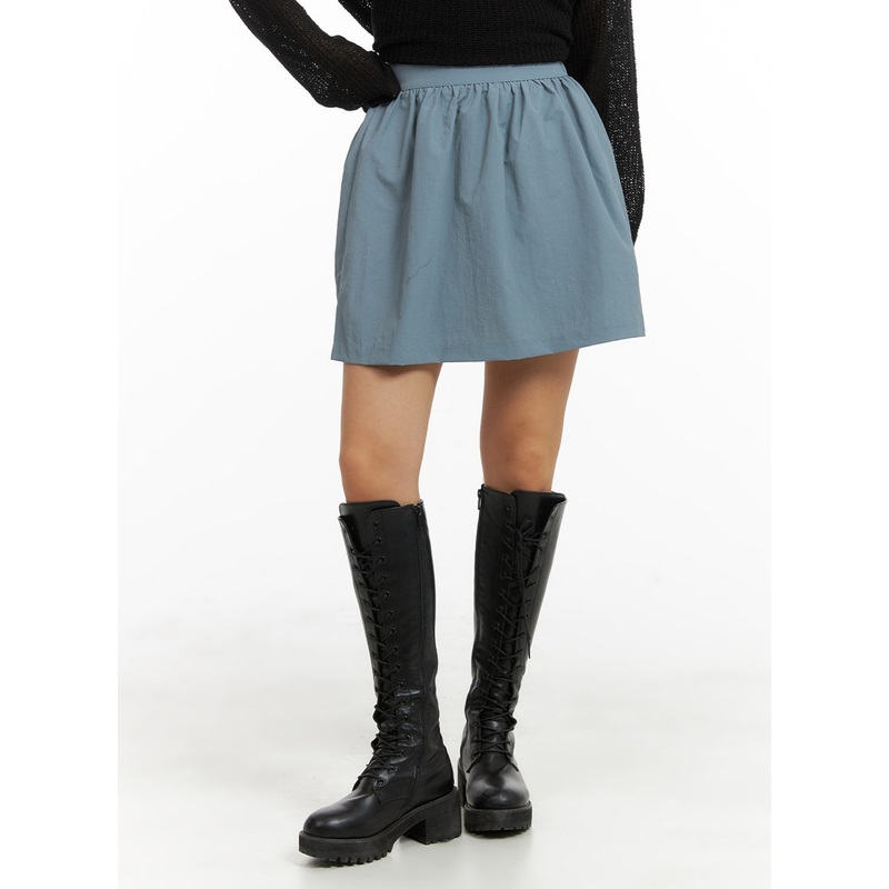 Shirred Flare Mini Skirt CM426
