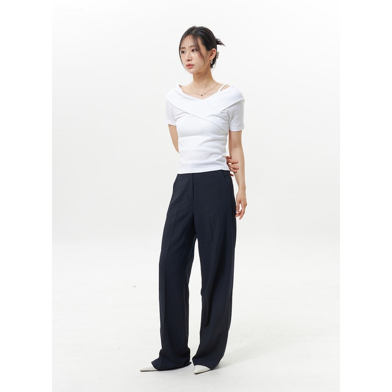 Tailored Pants OY326|Light beige|Pink|Dark blue|Black|S|M