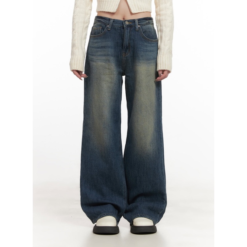 Audrey Washed Wide-Leg Jeans CJ516