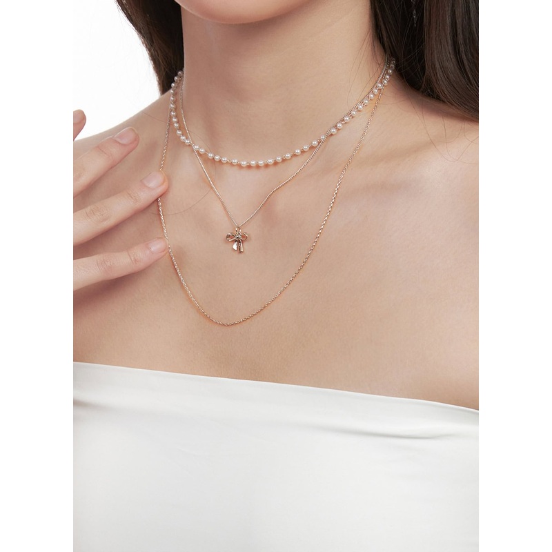 Baron Three-Line Ribbon Necklace IJ516