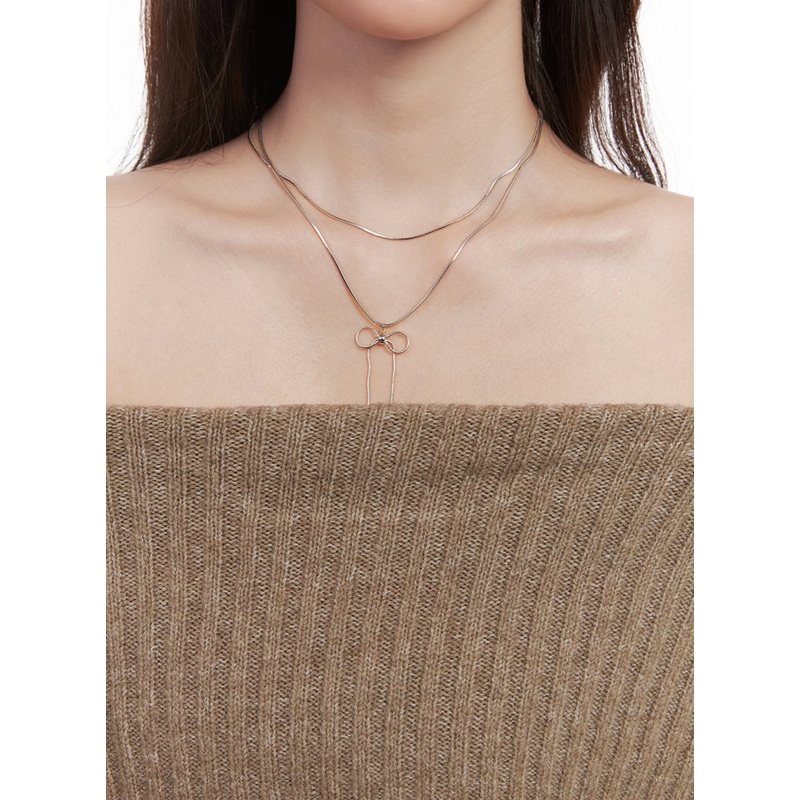 Cain Ribbon Flat-Lined Necklace IJ516