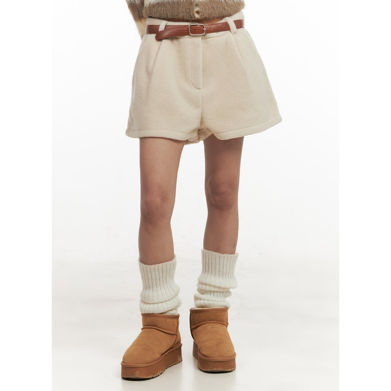Cashmere-Blend Wide-Fit Shorts CJ507