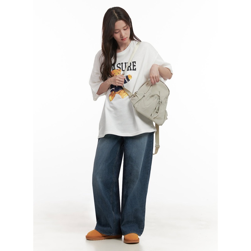 Claudia Wide-Leg Jeans IJ510|Dark blue|S|M|L