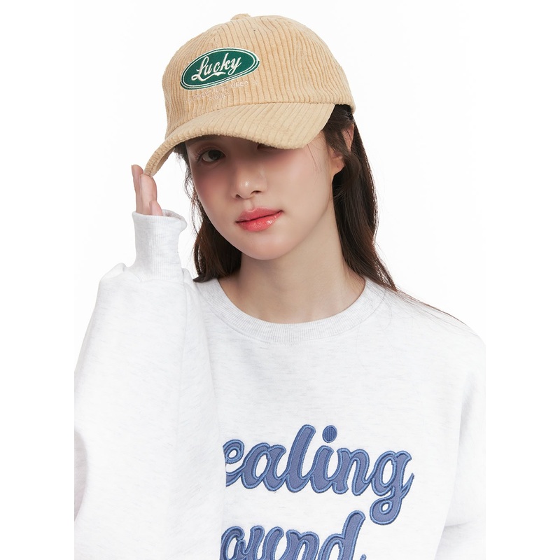 Corduroy Embroidered Hat CJ515