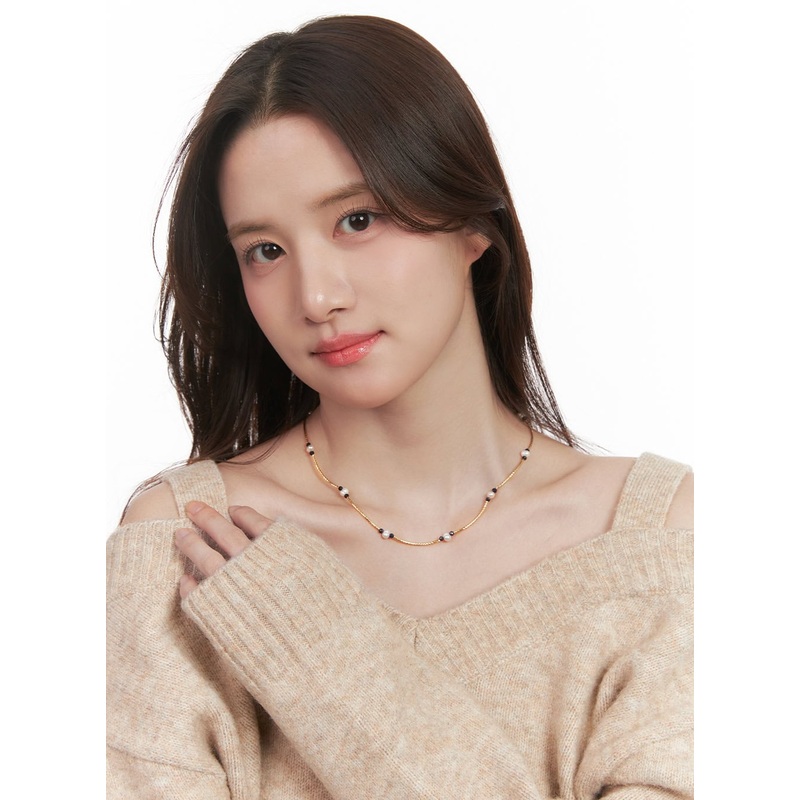 Gold Pearl Bijoux Necklace CJ515