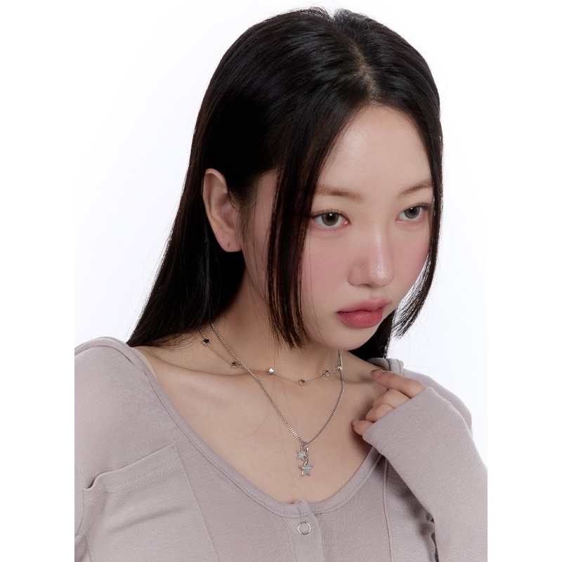 Layered Star Chain Necklace CJ511