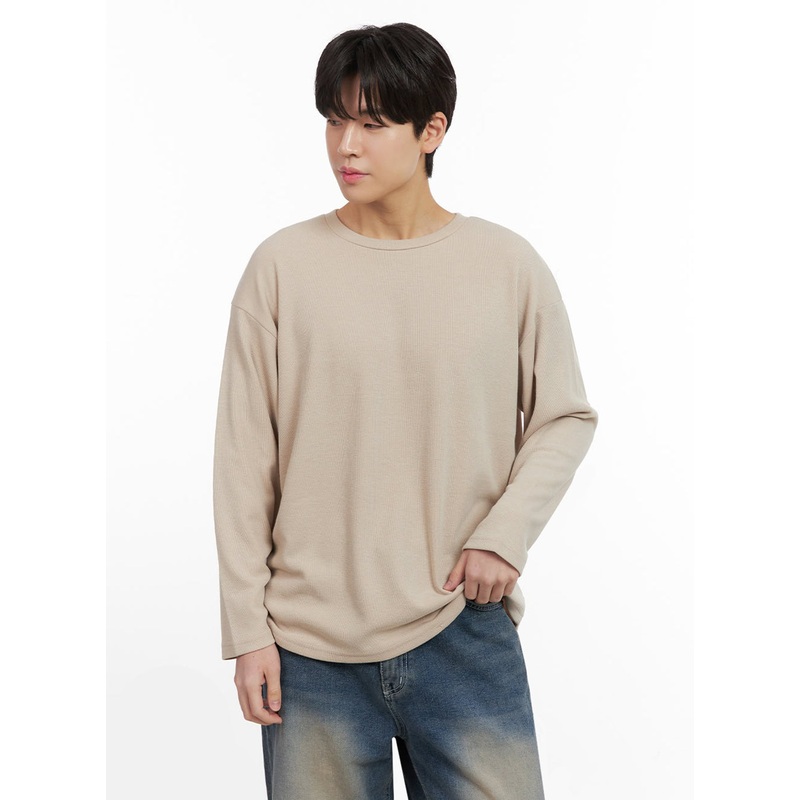 Men’s Essential Round Neck Long Sleeve Tee IJ517