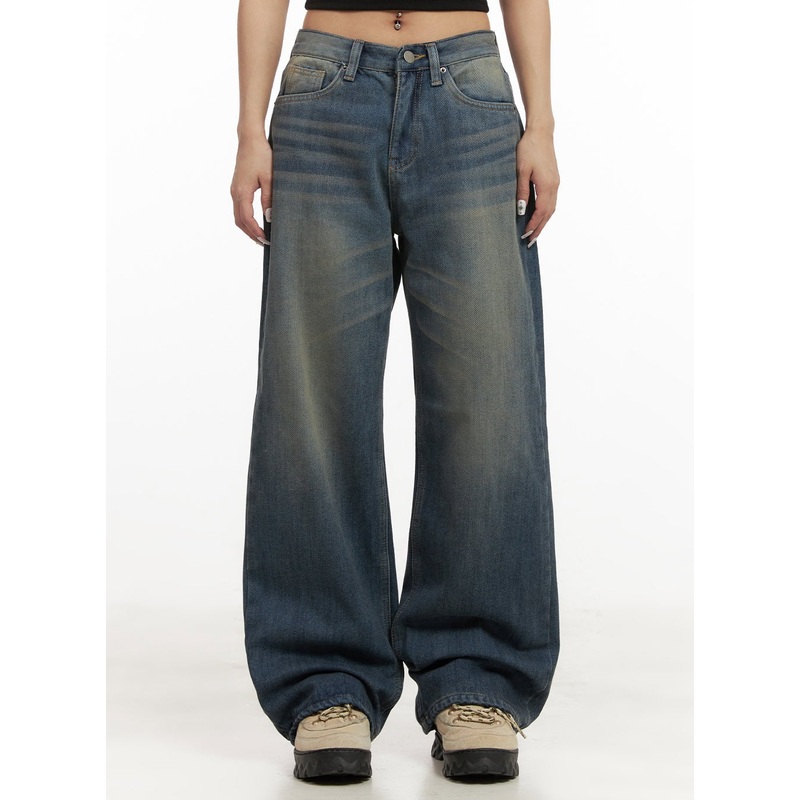 Michelle Washed Wide-Leg Jeans CJ508