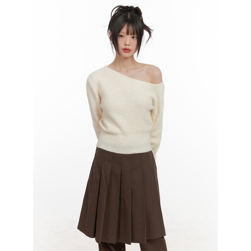 One-Shoulder Wool Blend Sweater CJ506