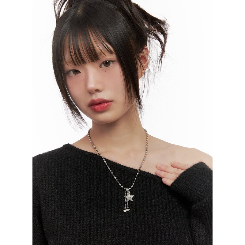 Three-Star Chain Necklace CJ502