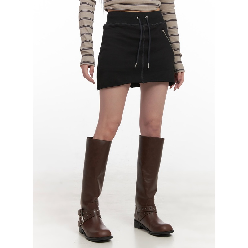 Zipper Pocket Comfy Mini Skirt CJ517