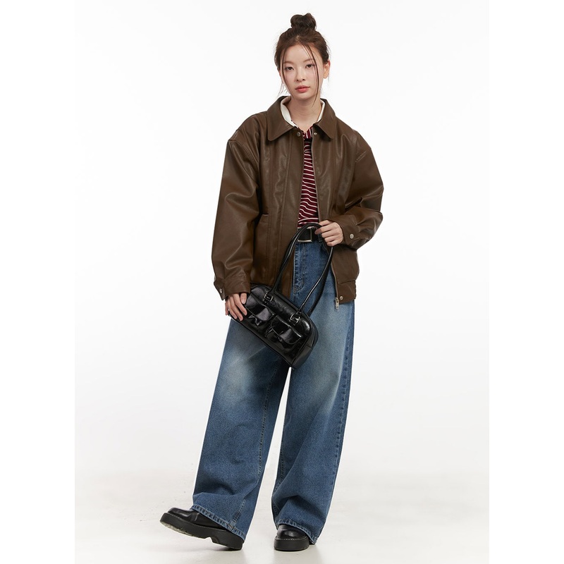 Alyssa Washed Wide-Fit Jeans IJ527