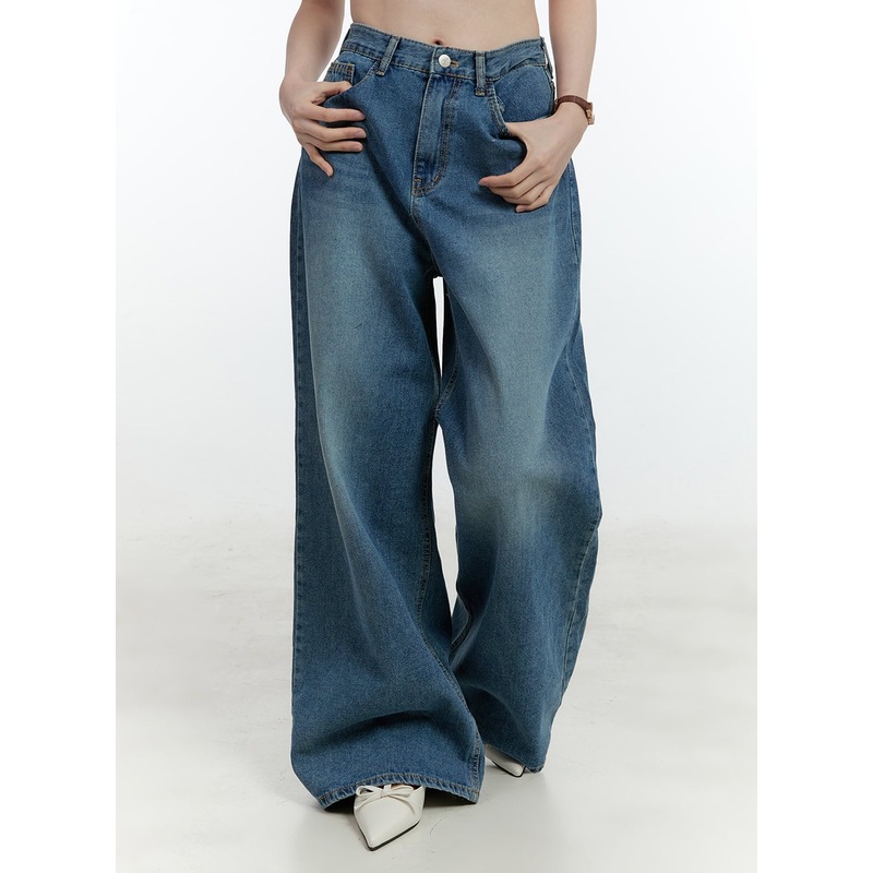 Becky Wide-Leg Jeans CF504|Blue|S|M|L