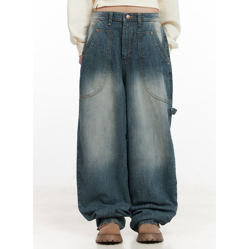 Cindy Pocket Baggy Jeans CJ524