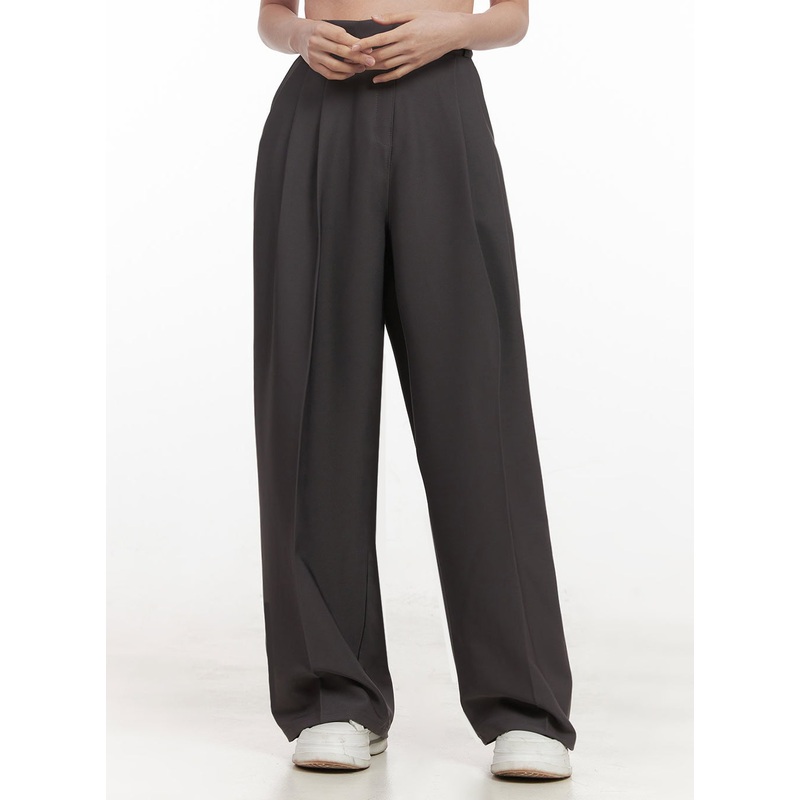 Classic Pintuck Wide-Fit Slacks IJ527