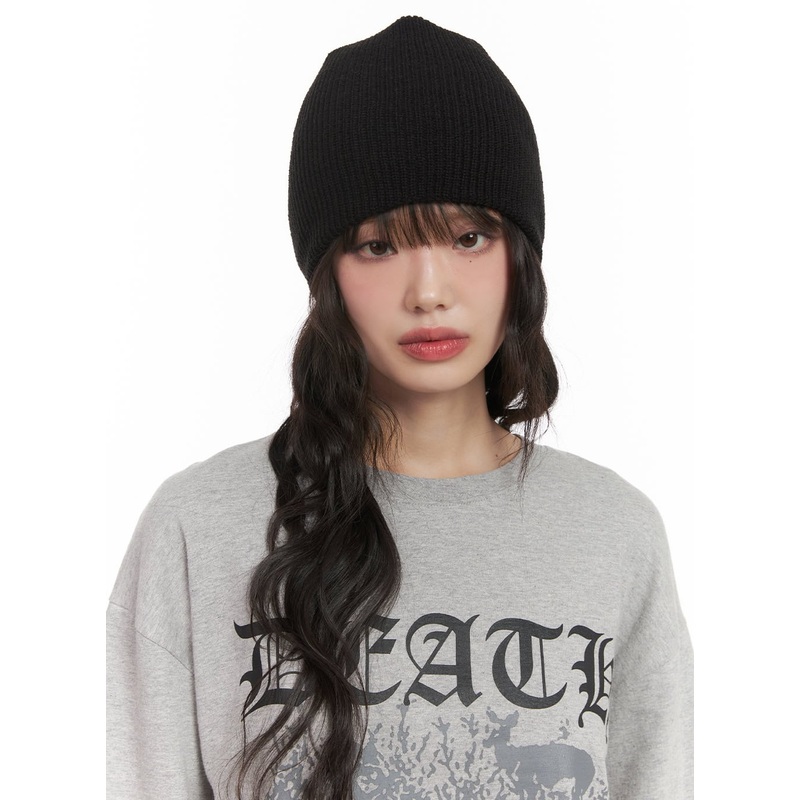 Classic Ribbed Beanie CJ528|Black|White|Dark gray|Gray|Beige|One Size