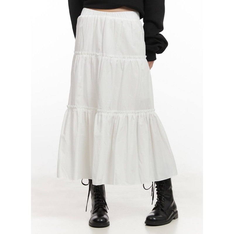 Classic Ruffle Flare Maxi Skirt CJ523