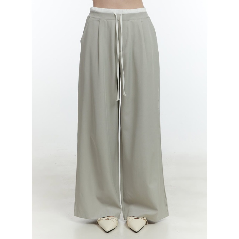 Classic Waist Layered Wide-Fit Pants CF504
