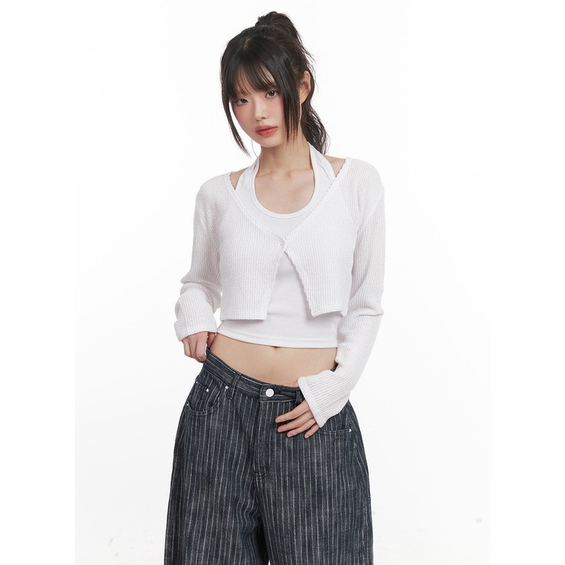 Cropped Knitted Cardigan CJ528