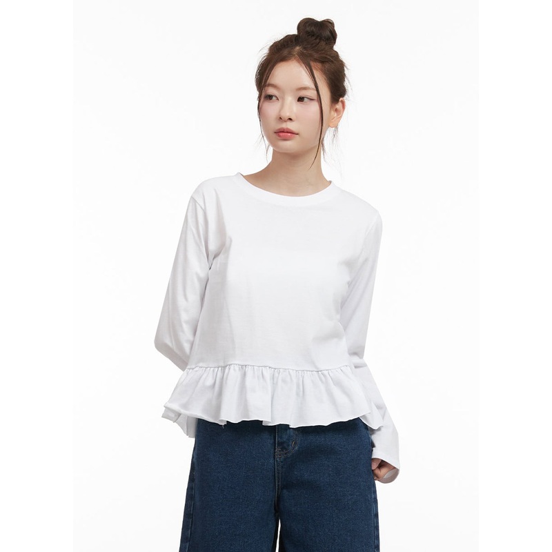 Elegant Frill Long-Sleeve Top IJ530