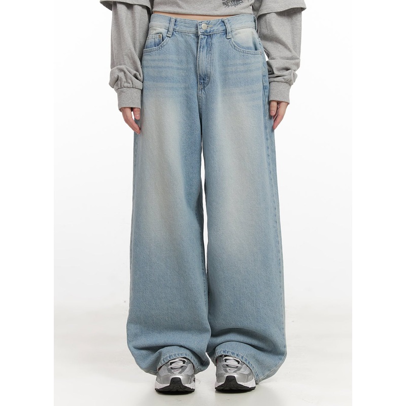 Isabelle Washed Wide-Leg Jeans CJ528