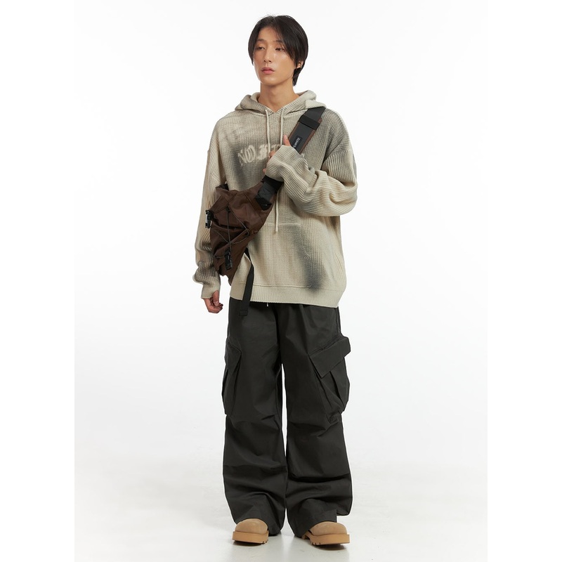 Men’s Basic Cargo Wide Leg Pants IO402