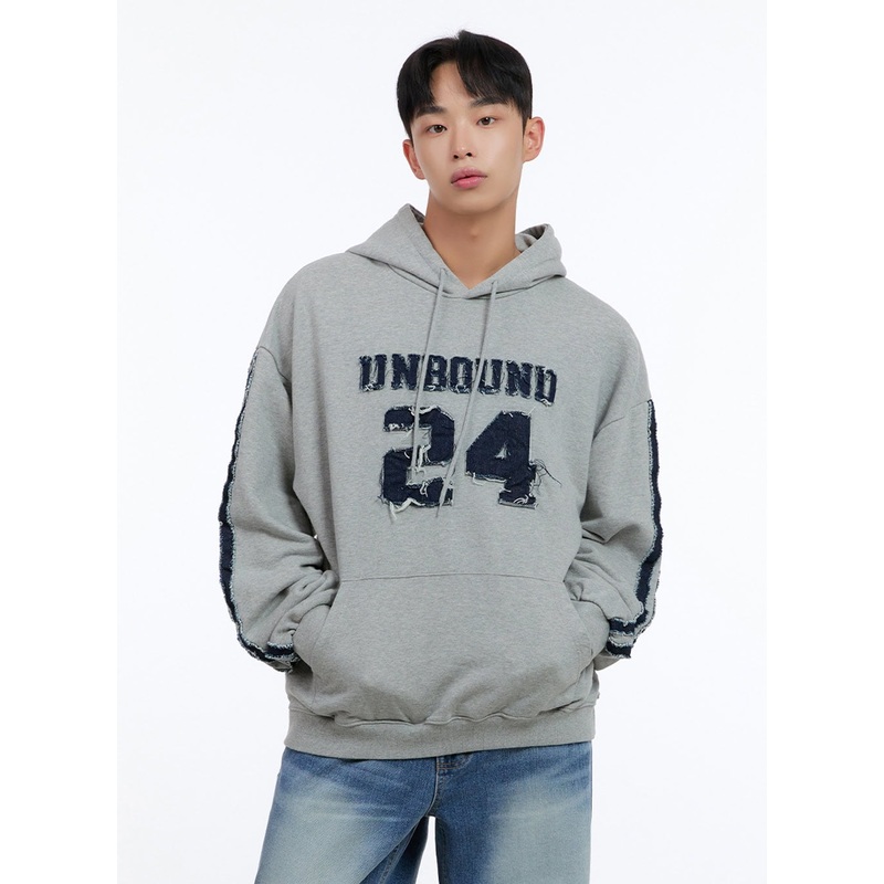 Men’s  Cotton Patchwork Hoodie  IS412