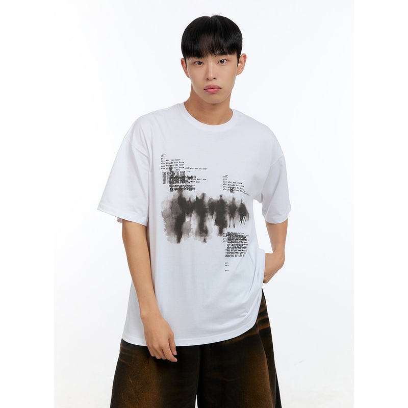 Men’s Graphic Round Neck Cotton Tee IG416